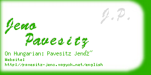 jeno pavesitz business card